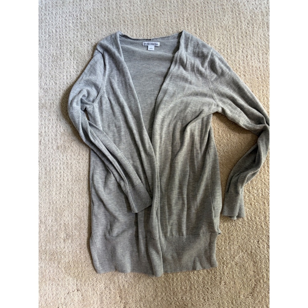 Amazon‎ Essentials Womens Open Front Cardigan Sweater Heather Grey Large L